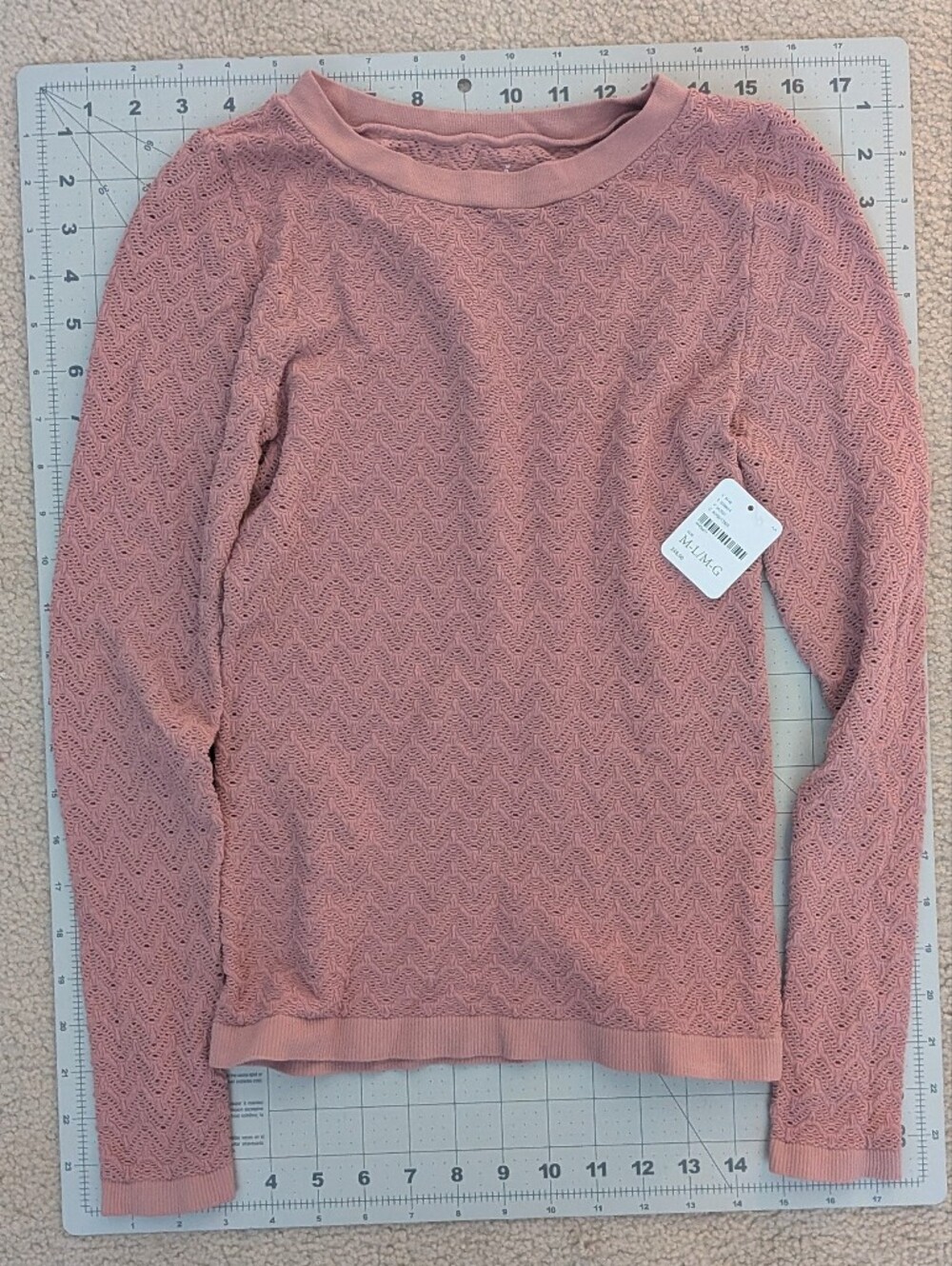 Intimately By Free People Dusty Rose Openwork Knit Top